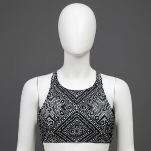 Ava & Viv Geometric Black and White Bikini Top Size 18W